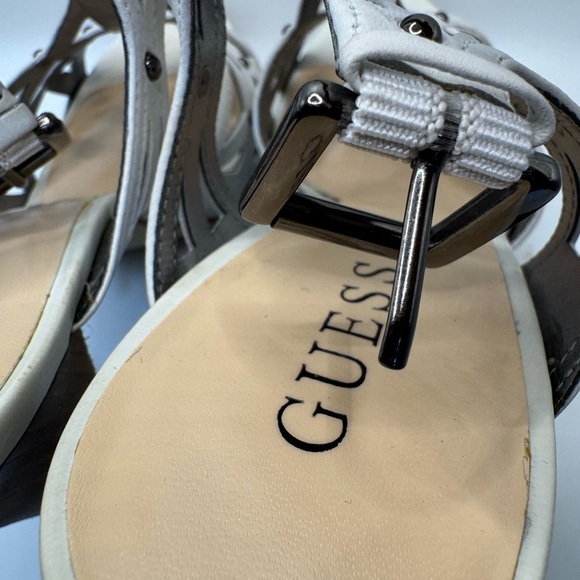 Guess White Strappy Sandals with Medium Heel - Picture 5 of 6